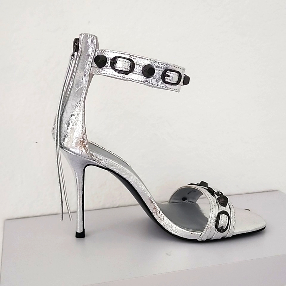 Steve Madden Precious Silver Embellished Women's Heeled Sandals. Size 9.5 - Picture 8 of 13
